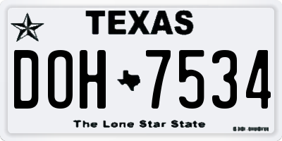 TX license plate DOH7534