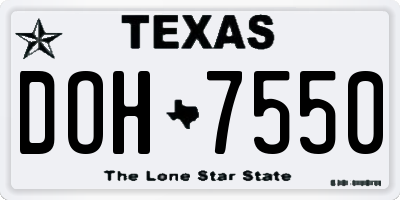 TX license plate DOH7550
