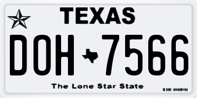 TX license plate DOH7566