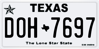 TX license plate DOH7697