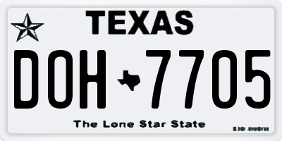 TX license plate DOH7705