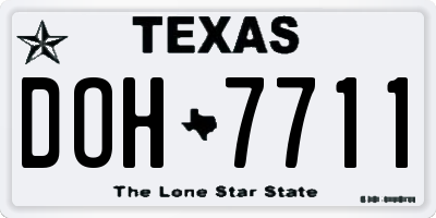 TX license plate DOH7711