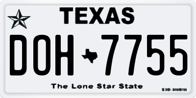 TX license plate DOH7755