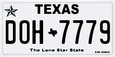 TX license plate DOH7779