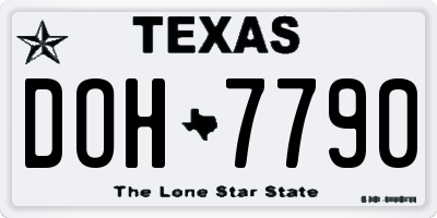 TX license plate DOH7790