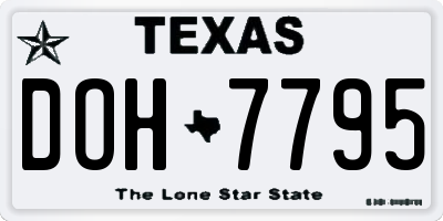 TX license plate DOH7795