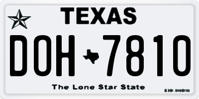 TX license plate DOH7810