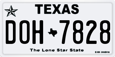 TX license plate DOH7828