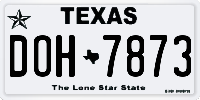 TX license plate DOH7873