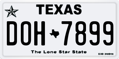 TX license plate DOH7899