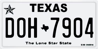 TX license plate DOH7904