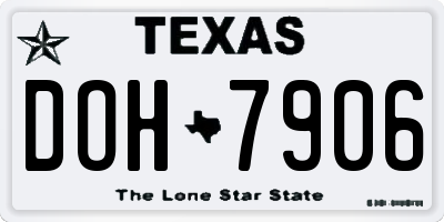 TX license plate DOH7906