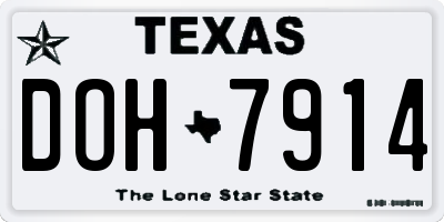 TX license plate DOH7914