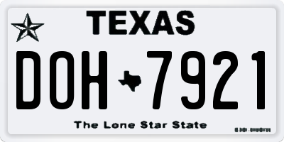 TX license plate DOH7921
