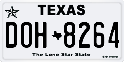TX license plate DOH8264