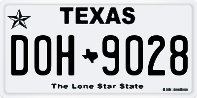 TX license plate DOH9028