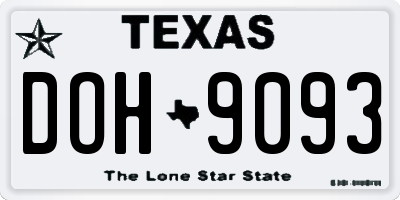 TX license plate DOH9093