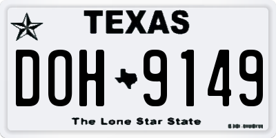 TX license plate DOH9149