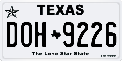 TX license plate DOH9226