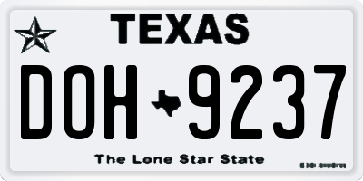 TX license plate DOH9237
