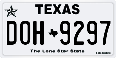 TX license plate DOH9297