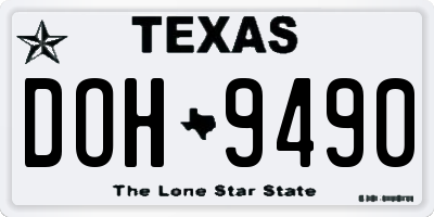 TX license plate DOH9490