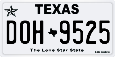 TX license plate DOH9525