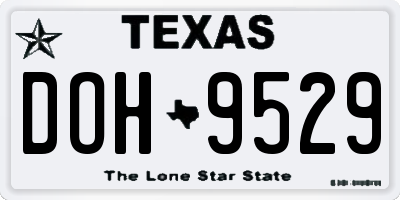 TX license plate DOH9529