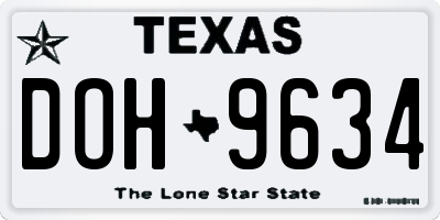 TX license plate DOH9634