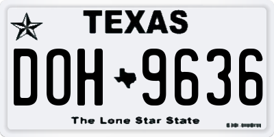 TX license plate DOH9636