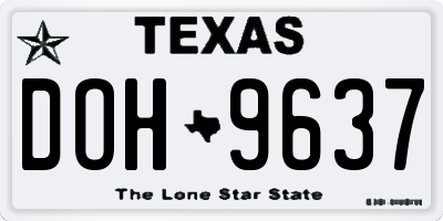TX license plate DOH9637