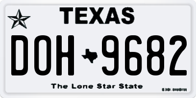 TX license plate DOH9682