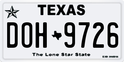 TX license plate DOH9726