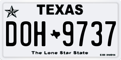 TX license plate DOH9737