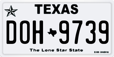 TX license plate DOH9739