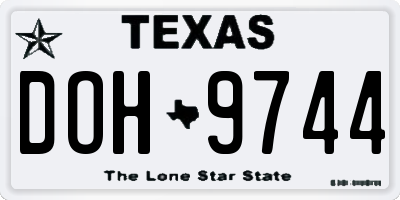 TX license plate DOH9744