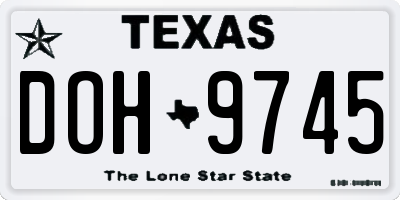 TX license plate DOH9745