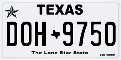 TX license plate DOH9750