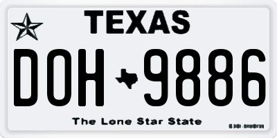 TX license plate DOH9886