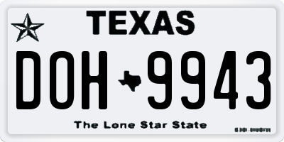 TX license plate DOH9943