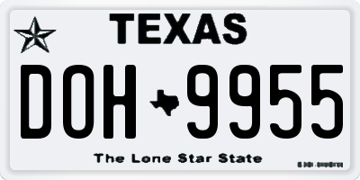 TX license plate DOH9955