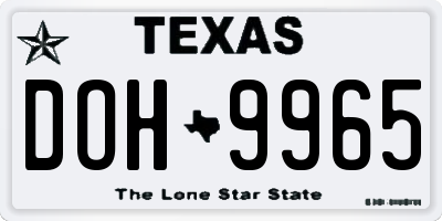 TX license plate DOH9965