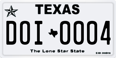 TX license plate DOI0004