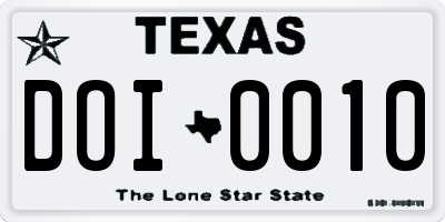 TX license plate DOI0010