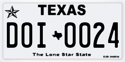 TX license plate DOI0024