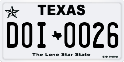 TX license plate DOI0026