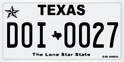 TX license plate DOI0027