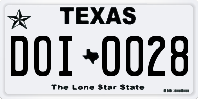 TX license plate DOI0028