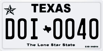 TX license plate DOI0040