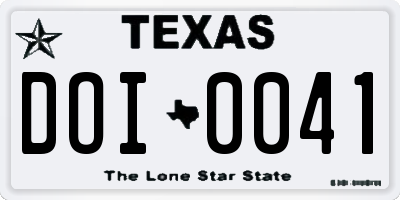 TX license plate DOI0041